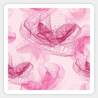 Feathery rose lotus pattern dark and blush pink Sticker